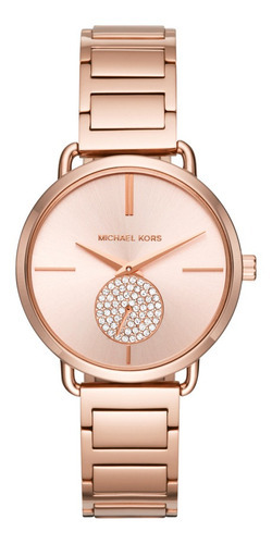 Reloj Mujer Michael Kors Portia Mk3640 /relojería Violeta Color de la correa Oro rosa