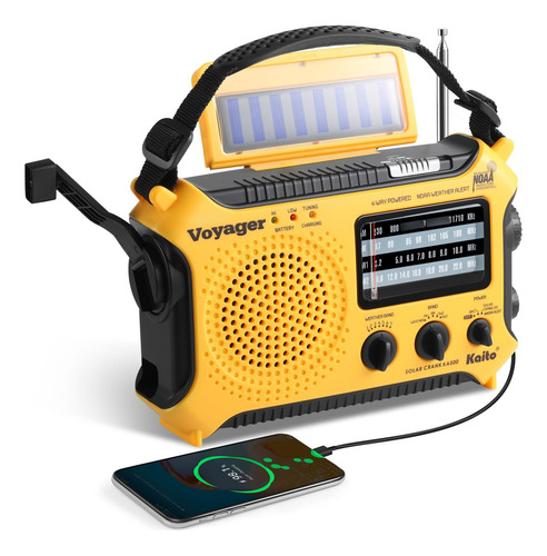 Radio De Alerta Kaito Ka500 Emergencia Am Fm Sw 5 Funciones Color
