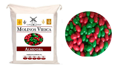 10 Kg  Almendra Confitada Colores Navideños Verdes Y Rojas