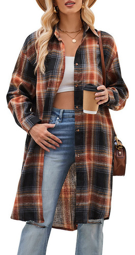 Chaqueta Cortavientos Larga Holgada De Moda Informal