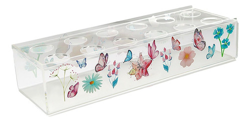 Rectángulo Florero Arreglo Floral Acrílico Transparente