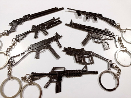 Armas En Llavero De Pubg Escopeta, Fusil De Metal De 12 Cm.