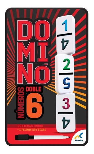 Novelty Domino Doble 6 Con Números Tin 