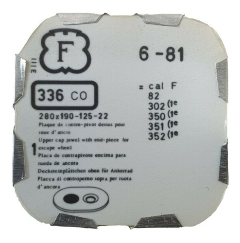 Placa Contrapivot Superior Rueda Ancora Reloj Felsa Cal 6-81