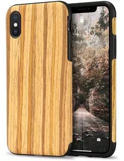 Funda Antigolpe Tpu Simil Madera Para iPhone X Xs Xr Xs Max