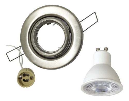 Spot Platil Embutir Circular + Lampara Dicroica Led Completa