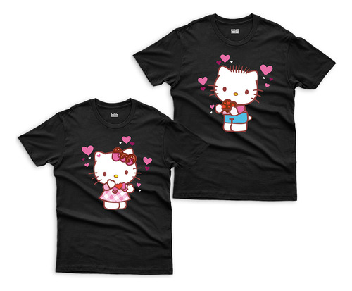 Combo Playeras Pareja Sanrio Helo Kitty Novios San Valentin