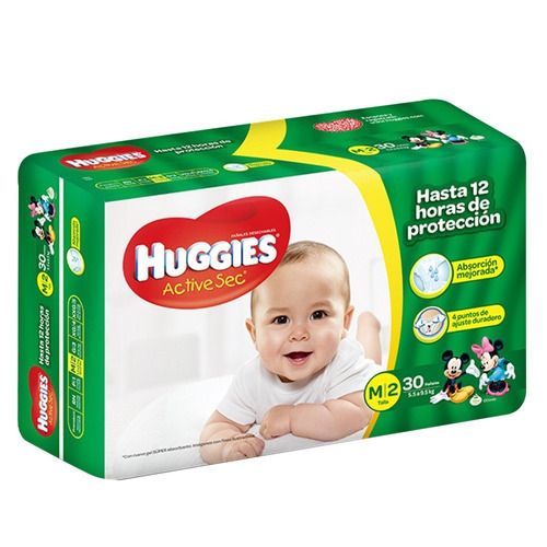 Huggies Active Sec Etapas 2 Pack 12 - Unidad a $649