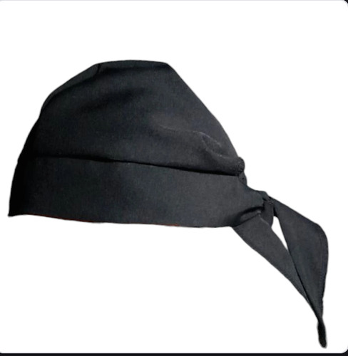 Pack 3 Cofias Pirata Unisex Para Cocina Gastronomía Negro Unico