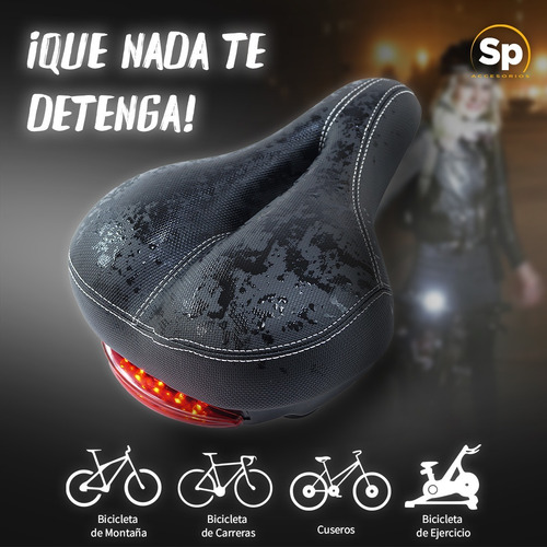 Imagen 10 de 10 de Asiento Para Bicicleta Negro Ciudad Con Reflejante Vazher