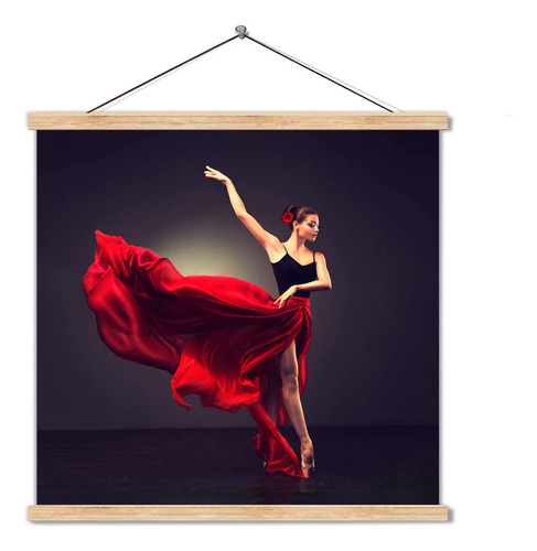 Poster Papel Fotográfico Afiche Bailarina Fondo Negro50x50cm