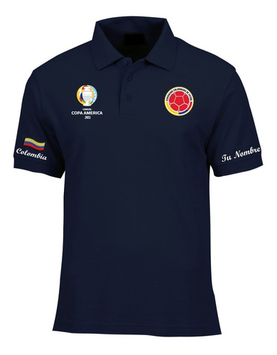 Camiseta Tipo Polo Colombia Personalizada Copa América 2021 