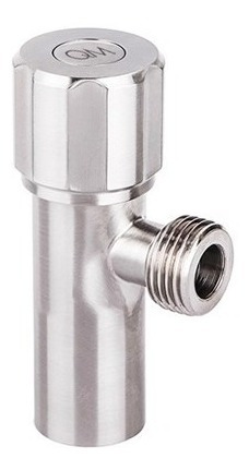 Llave De Arresto 1/2 X 1/2 PuLG Acero Inox Con Roseta