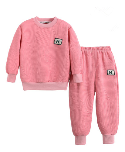 Conjunto De Color Sólido Para Niño 1-6a Estilo Minimalista Rosa 2-3 Años