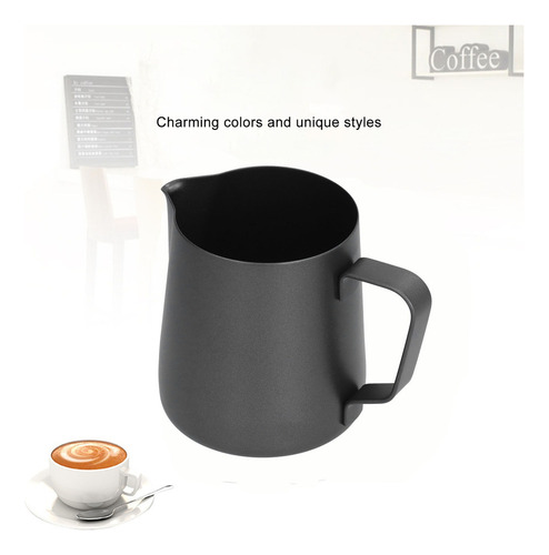 Jarra De Espuma De Leche Ptfe De 400 Ml De Acero Inoxidable