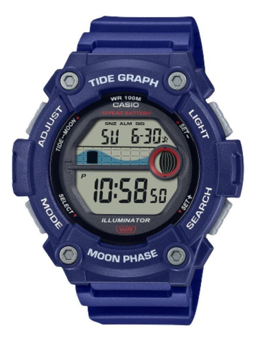 Relógio Casio Moon Phase Ws-1300h-2avdf Azul