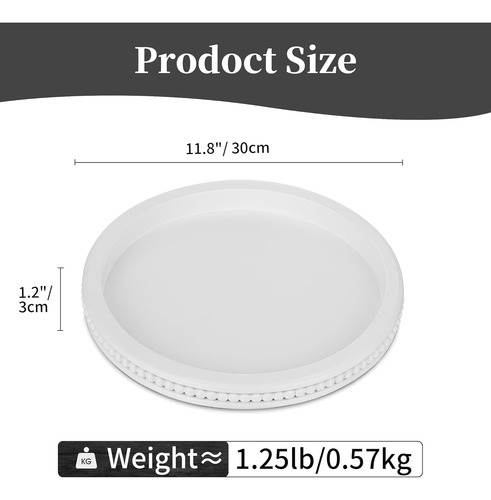 Hanobe Bandeja Decorativa De Madera: Bandeja Redonda De Cuen