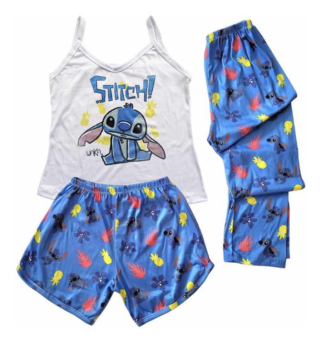 Bonita Pijama Stich Pantalón Para Dama Juvenil Unitalla