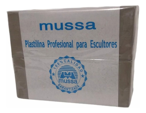 Plastilina Profesional Para Escultor Mussa 1kg Color Gris 