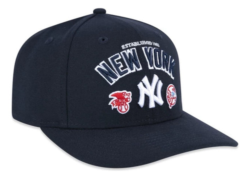 Boné New Era Curva Ny Yankees Stretch Forma Grande Marinho