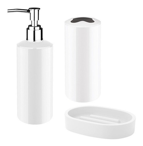 Set 3pcs Baño Pp Blanco Liso