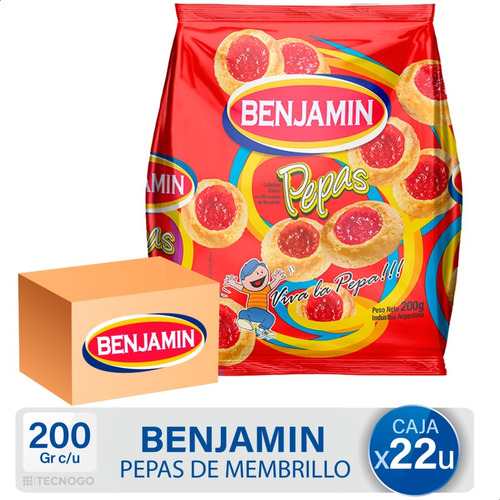 Caja Galletitas Benjamin Pepas Con Membrillo Pack Bulto