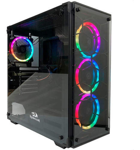 Gabinete Redragon Wheeljack Rgb 3 Ventiladores Vidrio Gc-606