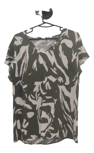 Blusa Lino Estampada Elastizada Talles Grandes