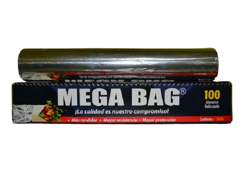  Mega Bag  M 100 Papel Aluminio Grueso 2 Rollos 