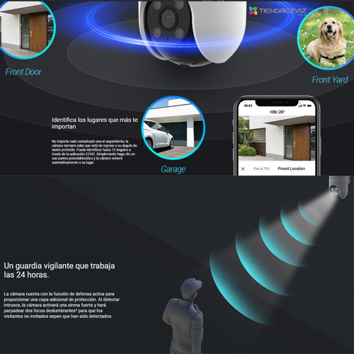 Ezviz H8c 2k 3mp Exterior 360 Inteligencia - Seguimiento
