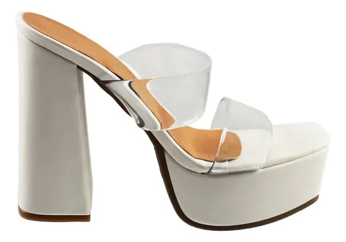 comprar Zapatillas Tacón Grueso Plataformas Dama Tiras Transparentes
