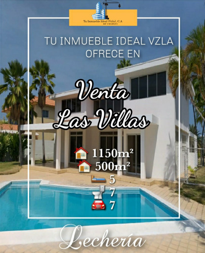 Imagen 1 de 10 de Vende Casa En Las Villas 500m² Construcción 5 Habitaciones, 7 Baños, Piscina, Lecheria