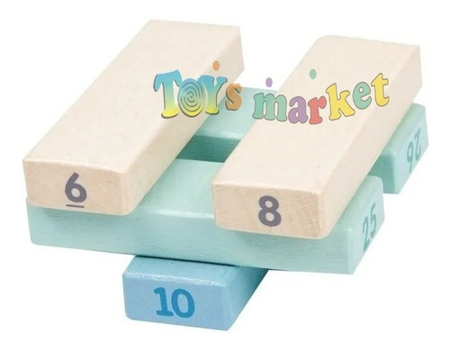 Imagen 4 de 7 de Jenga De Colores Y Números Madera Montessori Classic World