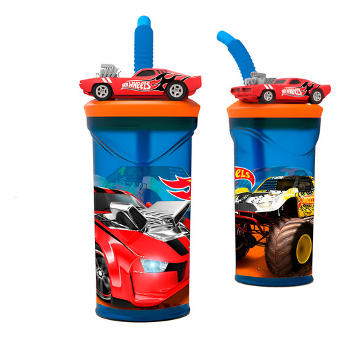 Vaso C/auto En Tapa 360ml Bazar Hot Wheels 1026 Regalo Niños