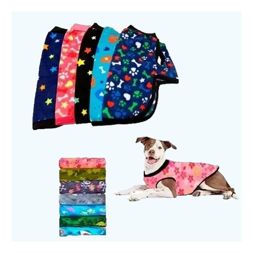 Poncho Abrigo Capa Polar Estampado Mascotas Grandes Talle 12