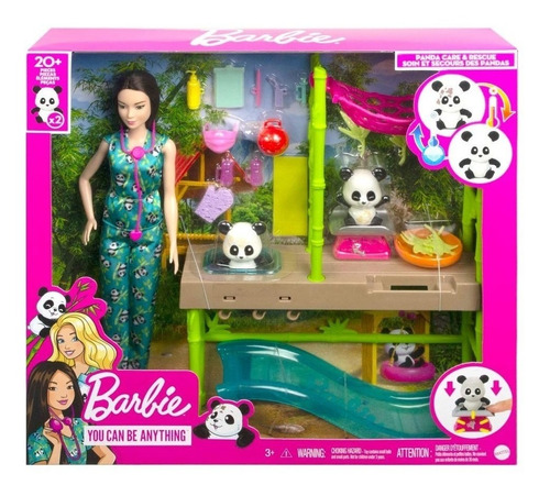 Barbie Profesiones Set De Juego Cuidadora De Pandas Mattel