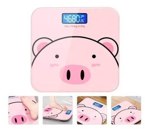 Bascula Digital Puerquito Pig Kawai Exacta Cristal Templado