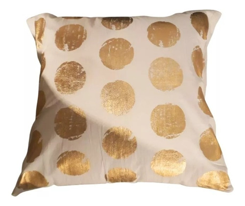 Almohadon De Tusor Estampado Foil Lunares 50*50 C/relleno