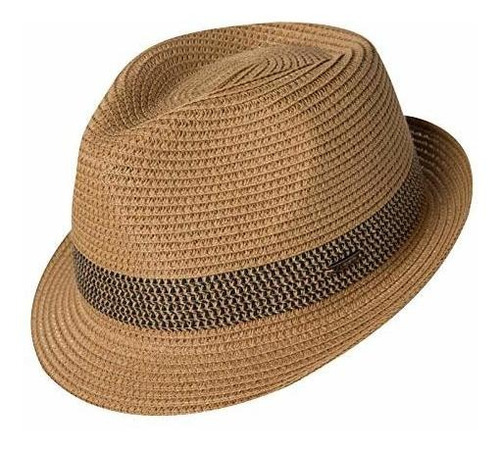 Fancet Paja Plegable Fedora Panamá Sol Verano Playa Sombrero