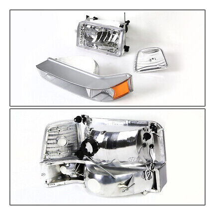 Chrome Led Headlight+amber Corner+white Led 9007 Hid+fan Zzf