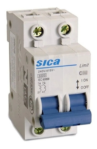 Imagen 2 de 8 de Llave Termica Bipolar Sica Original 5a 10a 15a 20a 25a 32a