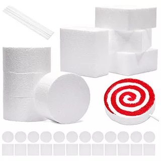 White Foam Shapes For Kids Crafts With 12 Square Blocks...