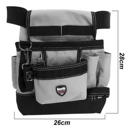 Imagen 2 de 8 de Bolso Porta Herramientas Profesional Cinturón Nylon Kwb