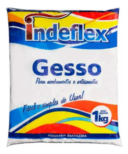 Gesso Rápido Kit C/ 5 Sacos 1kg P/ Acabamento E Artesanato