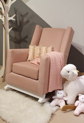 Imagen 3 de 7 de Sillon Mecedor Eider, Sillon Ideal Para Amamantar En Pana Ro