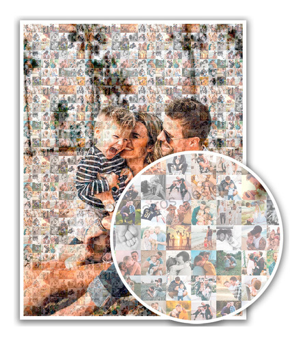 Cuadro Mosaico 30x40cm Foto Hecha De Fotos Chiquitas Papá