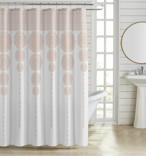 Cortina De Baño Floral Impermeable 180x180 Catana Home 50105 Color Diseño 5