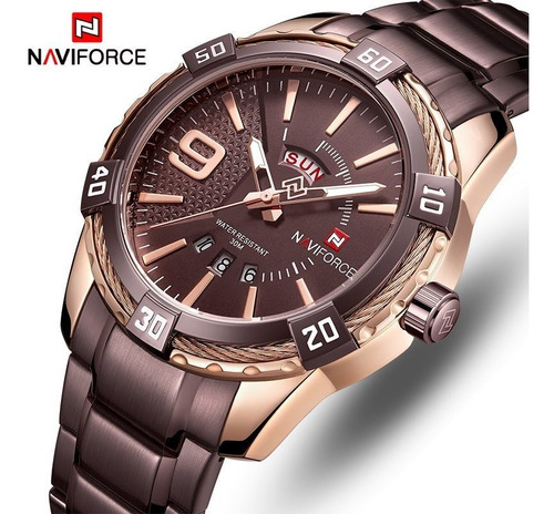 Relógio Pulso De Luxo Importado Naviforce 9117 - Pronta Entrega
