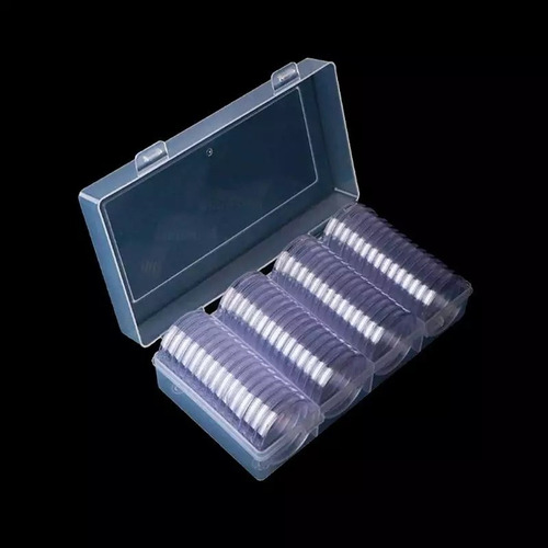 Caja Plástica + 60 Capsulas 41mm Para Onza Libertad De 40mm