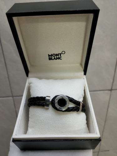 Pulsera Brazalete De Cuero Montblanc Con Estuche Original